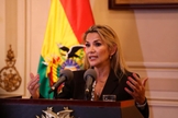Após renúncia de Evo Morales, Jeanine Añez tornou-se presidente interina da Bolívia. (Foto: EFE/ Rodrigo Sura)