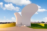 O projeto arquitetônico do Museu da Bíblia é inspirado em croquis do renomado arquiteto Oscar Niemeyer. (Imagem: Divulgação)