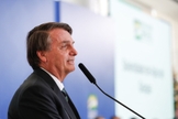 Presidente Jair Bolsonaro durante discurso no culto de Ação de Graças. (Foto: Alan Santos/PR)