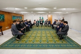 Jair Bolsonaro e ministros se reúnem com pastores em Brasília. (Foto: Isac Nóbrega/PR)