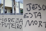As imagens do vandalismo viralizaram nas redes sociais. (Foto: Reprodução/Facebook/Montagem Guiame)