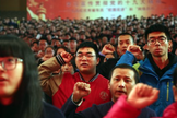 Jovens universitários no 19º Congresso Nacional do Partido Comunista da China, em 2017. (Foto: IC)