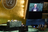 Embaixador Palestino na ONU, Riyad Mansour, fala em Assembleia Geral em Nova York. (Foto: ONU/Loey Felipe)