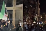 Cristãos durante manifestações na Síria. (Foto: Captura de tela/France 24 English/YouTube)