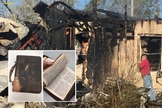 A Bíblia sobreviveu a um incêndio devastador em uma casa, levando o bombeiro às lágrimas. (Foto: Fox News)