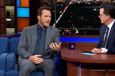 Chris Pratt falou sobre sua fé cristã em entrevista no talk show The Late Show com Stephen Colbert. (Foto: Reprodução/CBS)