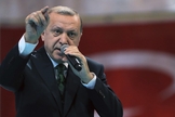 O presidente da Turquia, Recep Erdogan, se posicionou contra os aliados de Israel. (Foto: Murat Cetinmuhurdar/Pool Photo via AP)