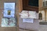 A igreja foi vandalizada com sacos de ratos mortos em suas janelas. (Foto: Iglesia Nueva Vida Santander)