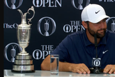 Scottie Scheffler em coletiva de imprensa após vencer o British Open. (Captura de tela/PGA Tour)