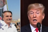 Bolsonaro (esquerda) foi eleito presidente do Brasil no último domingo, 28, e Donald Trump parabenizou o brasileiro. (Foto: Daily Express)