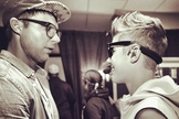 Pastor Judah Smith, da City Church, cumprimentando Justin Bieber em seu aniversário de 19 anos.