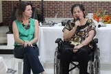A pastora Anete Roese (à esquerda) e Maria da Penha (à direita) foram as palestrantes convidadas para o Seminário "Justiça de Gênero", realizado pela Diaconia, em Fortaleza (CE).