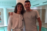 David Luiz e o jogador do Grêmio Novorizontino Bruno Perone.