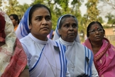Freiras em um protesto na cidade indiana de Ranaghat, em 14 de março de 2015. (Tribune)