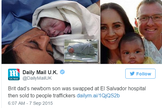 Richard Cushworth e Mercedes Casanellas, com seu bebê (Imagens: Daily Mail / UK)