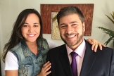 Pastora Bianca de Oliveira ao lado do preletor convidado, pastor Joel Engel.