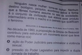 Foto da questão do Enem está circulando pelas páginas e perfis das mídias sociais. (Foto: Facebook)