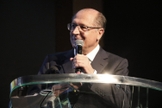 O governador do estado de São Paulo, Geraldo Alckmin, esteve na noite oficial da 96º Assembleia da Convenção Batista Brasileira. (Foto: Guiame/ Marcos Paulo Corrêa)