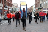 Protesto de estudantes de uma universidade em Ohio, nos Estados Unidos. (Foto: Daniel Rader)