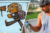 Léo Shun expressa o amor de Deus através da arte urbana desde sua conversão. (Foto: Divulgação)