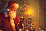 Papai Noel contemplando a figura de Jesus na pintura “O Espírito do Natal”, por Greg Olsen, 2009. (Foto: Greg Olsen)