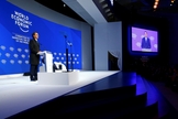 Jair Bolsonaro em seu primeiro discurso no Fórum Econômico Mundial, em Davos, na Suíça. (Foto: Arnd Wiegmann/Reuters)