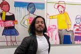 Jean Wyllys em defesa do Queermuseu, que expôs painéis com ilustrações que defendiam a homossexualidade infantil. (Foto: Reprodução/Facebook)