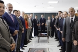 Bancada evangélica em visita ao presidente do STF, Dias Toffoli, para tratar da criminalização da homofobia.  (Foto: Felipe Sampaio/SCO/STF)