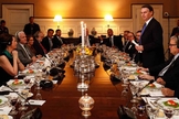 Presidente Bolsonaro discursa durante jantar em Washington, nos Estados Unidos. (Foto: Alan Santos/Presidência da República)