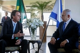 Jair Bolsonaro e o primeiro-ministro israelense Benjamin Netanyahu no Rio de Janeiro, em 28 de dezembro de 2018. (Foto: Agência Brasil/AFP/Fernando Frazão)