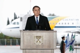 O presidente da República, Jair Bolsonaro, discursa durante cerimônia oficial de chegada à Israel. (Foto: Alan Santos/PR)