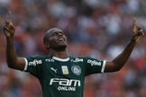 Carlos Eduardo, do Palmeiras, comemora seu gol contra o São Paulo durante a 11ª rodada do Campeonato Paulista. (Foto: Cesar Greco/Agência Palmeiras)