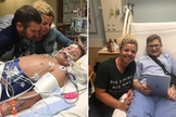 Derrick e Amy Burton no Hospital em oração enquanto seu filho William que teve parada cardíaca se recupera. (Foto: Reprodução/Facebook)