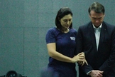 Presidente Jair Bolsonaro e sua esposa, Michelle, na igreja Batista Atitude. (Foto: Jose Lucena/Futura Press/Estadão Conteúdo)