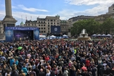 Milhares de cristãos se reuniram na Trafalgar Square, praça mais importante do centro de Londres. (Foto: Thy Kingdom Come)