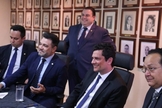 Moro recebeu deputados da Frente Parlamentar Evangélica, incluindo o pastor Marco Feliciano. (Foto: Henrique Gomes Batista/Agência O Globo)