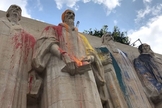 Muro da Reforma vandalizado, em Genebra, 15 de julho de 2019. (Foto: Reprodução/LemanBleu.ch)