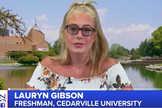 Lauryn Gibson conta sua história em entrevista à CBN News. (Foto: Reprodução/CBN News)