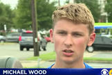 : Michael Wood, em entrevista sobre o salvamento do menino que estava se afogando. (Foto: Reprodução/CBS 6 News)