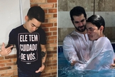 Yudi Tamashiro hoje, e no dia do seu batismo. (Foto: Reprodução/Instagram)