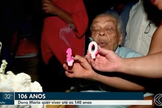 Moradora de Uberaba celebra 106 anos com festa de aniversário. (Foto: Reprodução/TV Globo)