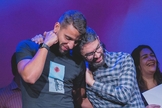 O meio-campista do Flamengo, Pepê Vilardi, ao lado do pastor Jr. Vargas. (Foto: Igreja Presbiteriana das Américas)