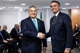 Primeiro-ministro da Hungria, Viktor Orbán, ao lado do presidente Jair Bolsonaro. (Foto: Assessoria de Imprensa do Primeiro-Ministro/Balázs Szecsődi)