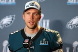 O quarterback Nick Foles durante uma coletiva de imprensa antes do Super Bowl. (Foto: Jerry Lai/USA Today Sports)