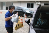 Drive-thru Solidário da Igreja da Cidade de São José dos Campos. (Foto: Divulgação)