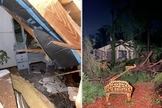 Casa foi danificada por uma forte tempestade nos EUA. (Foto: Victoria De Cardenas/WGXA)