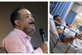 Reverendo Sergio Melo, antes e durante internação por Covid-19. (Foto: Reprodução/Facebook)