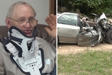 Donald Rawson sobreviveu a acidente que destruiu seu carro nos EUA. (Foto: WZZM)
