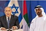 Premiê de Israel, Benjamin Netanyahu, e xeique Mohammed Bin Zayed, dos Emirados Árabes. (Fotos: Reprodução / EFE)
