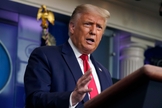 Presidente dos EUA, Donald Trump, em coletiva de imprensa na Casa Branca. (Foto: Evan Vucci/AP)